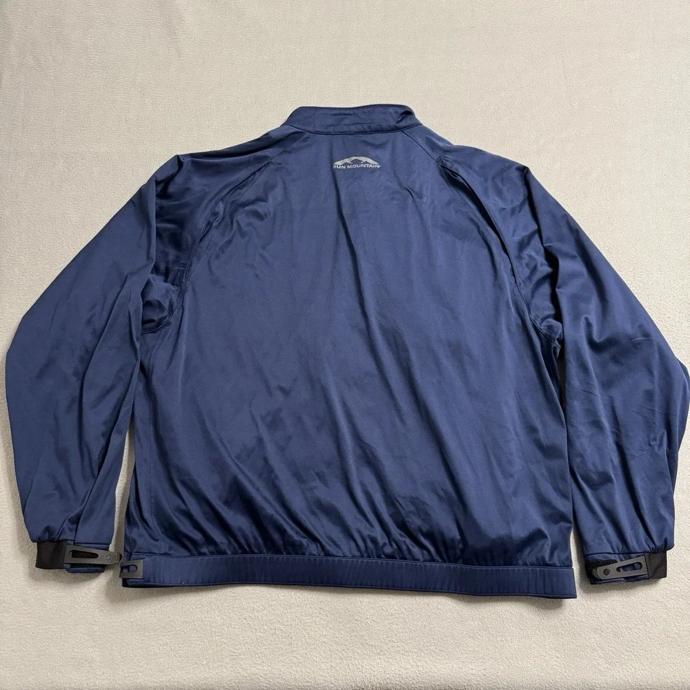 Sun Mountain Jacket Mens XL Blue Rainflex Full Zip Waterproof Outdoors Golf‎